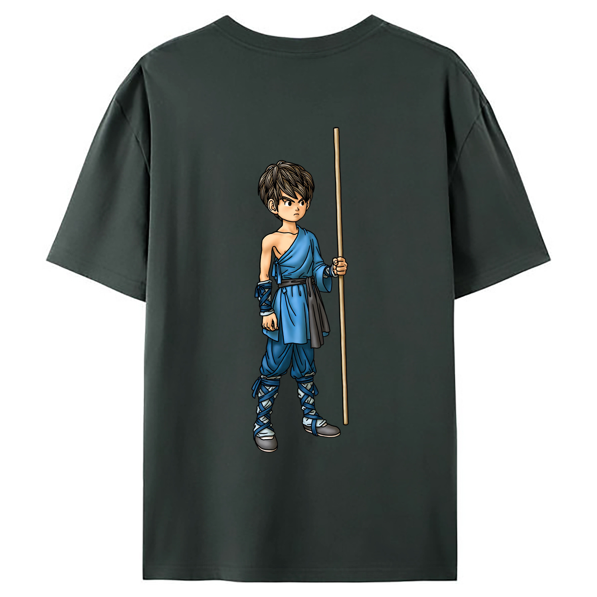 （画像用） ドラゴンクエスト Doragon Kuesuto Dragon Quest 綿100％ メンズ半袖Tシャツ（バックプリント） 通気性